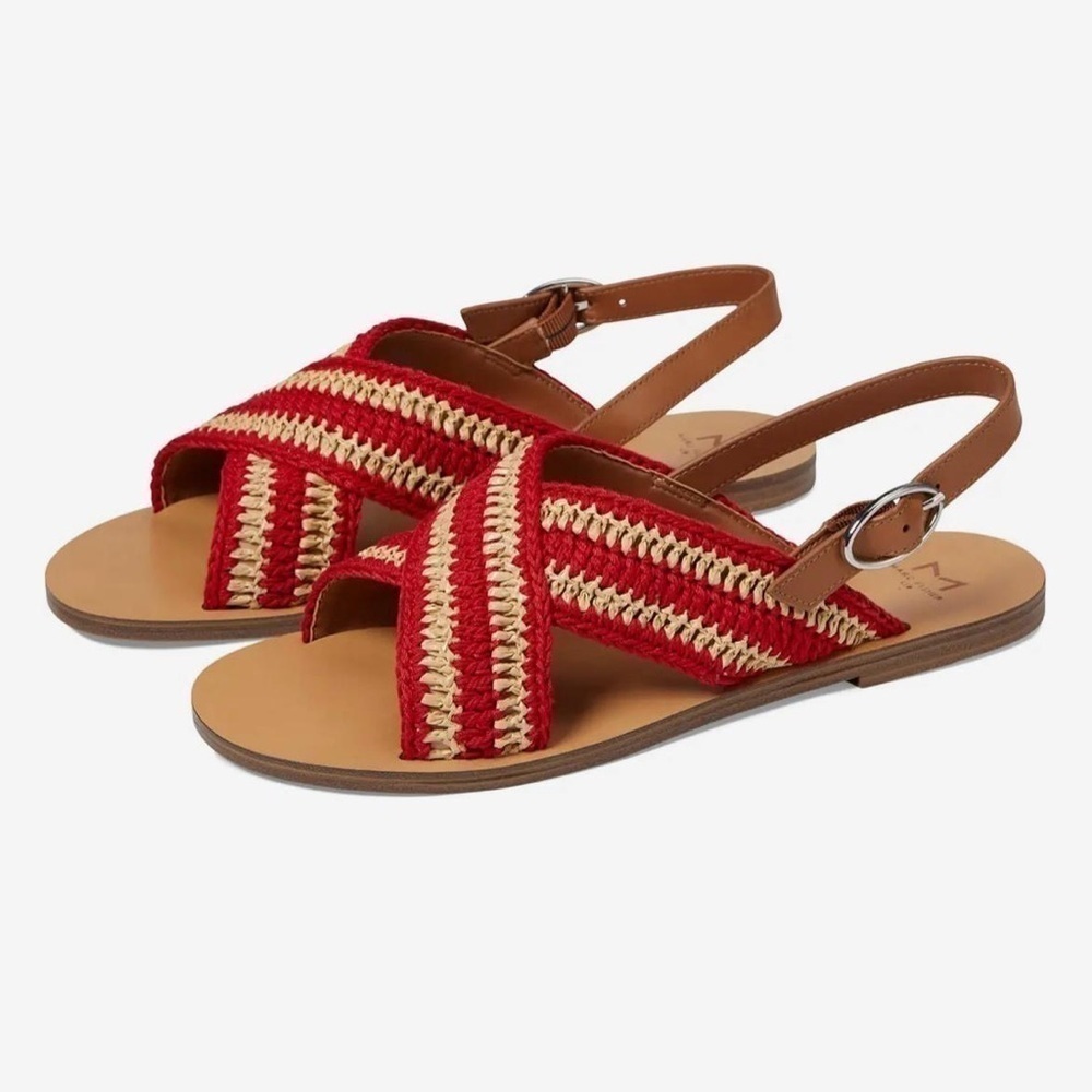 Marc Fisher Lonnie Skip On Criss Cross Slingback Sandals NWT